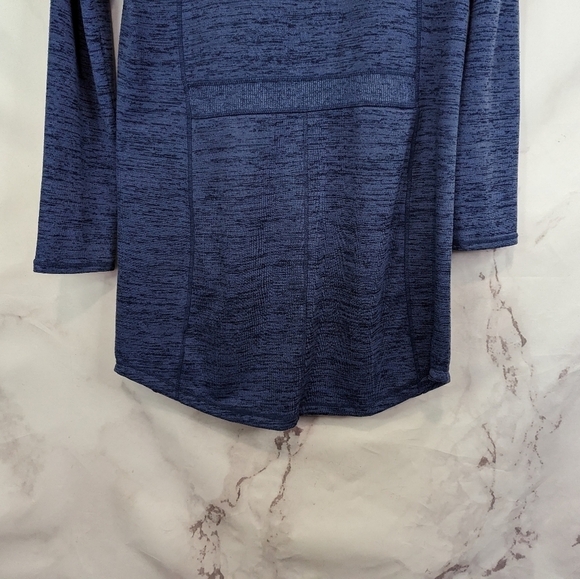 Athleta Sweatshirt Dress Small Techie Sweat Popover Tunic Blue Long Sleeve Hood - Picture 8 of 14